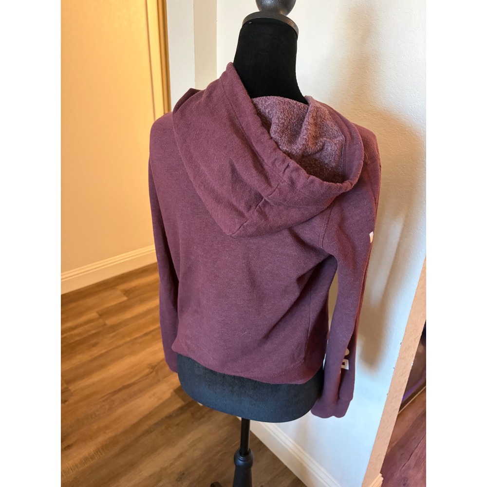 Aeropostale Womens Full Zip Hoodie Maroon Burgundy Aero 1987 Graphic Small - Picture 4 of 7